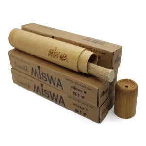 Lot de 5 siwaks MISWA et leur étui de voyage en bambou